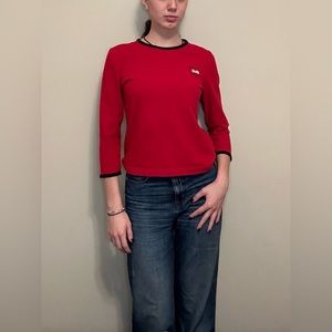 Polo Jean Co. Ralph Lauren Red Long Sleeve With Black Hem